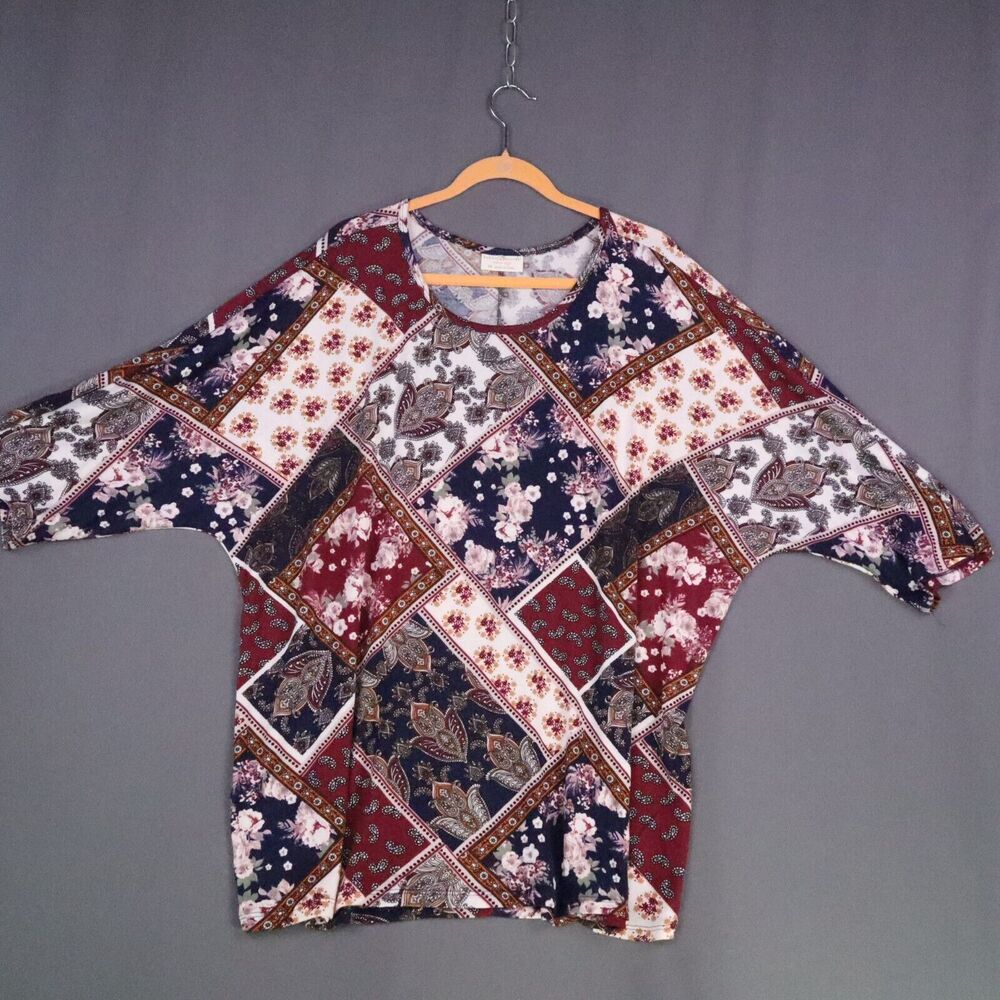 Bobbie Brooks Womens 3/4 sleeve Blouse Size 3X Scoop Neck